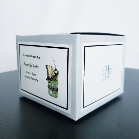 *Last Chance* Eastern Tiger Swallow Butterfly Porcelain Hinged Box PHB Midwest - Picture 9 of 12